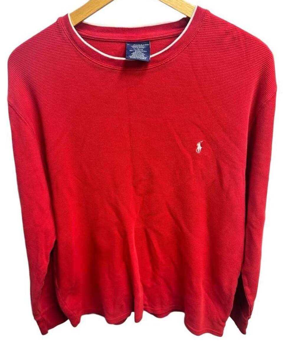 Polo Ralph Lauren Red Waffle Knit Thermal Long Sleeve Sleepwear Shirt XL